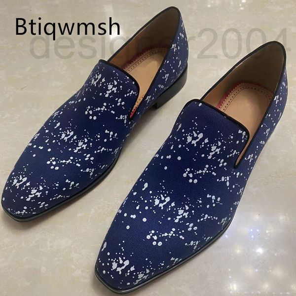

dress shoes designer blue denim moccasins men shoes toe pointed real leather mixed color flat man fashion walking 2022 vucz, Black