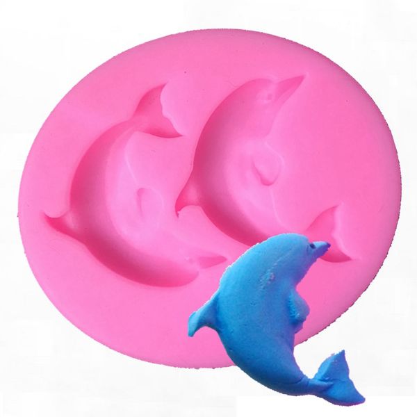 

dolphin cake mold fondant silicone molds candy chocolate cakes fish mold diy pastry baking tools bread coffee making creative moulds sea ani