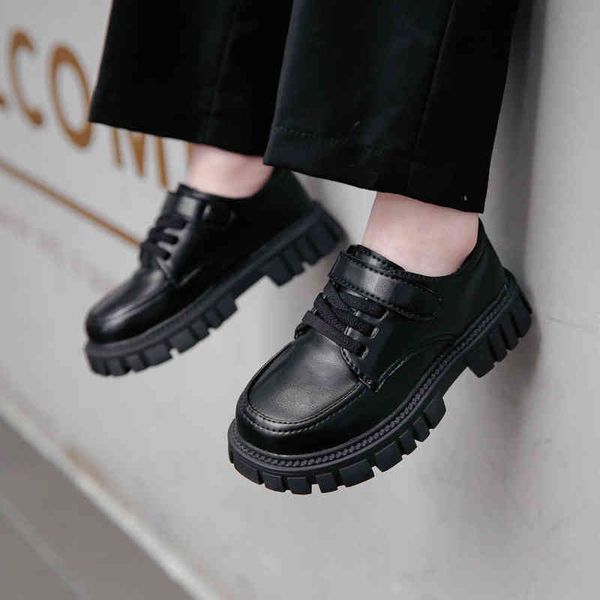 

sneakers black children's soft-soled performance shoes 2022 spring and autumn new british style little boy's single dent l220827, Black;red