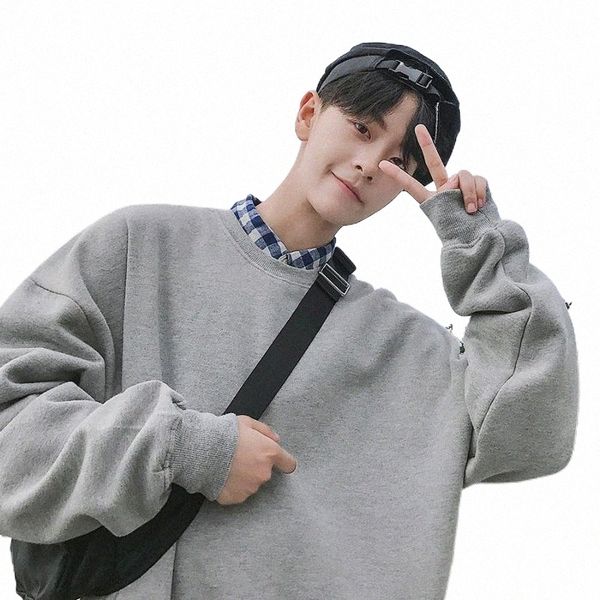 

men's hoodies & sweatshirts pr 2021 men solid color male oversized streetwear thicken hooded casual loose u6su#, Black