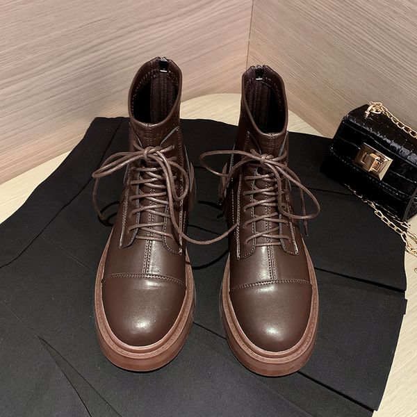 

flat heel ankle boots designer woman zipper elastic martin luxury lady shoes autumn winter style, Black