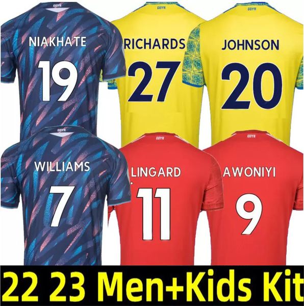 

22 23 lingard nottingham soccer jerseys johnson niakhate surridge 2022 2023 forest awoniyi ameobi mighten williams yates o'brien bianco, Black;yellow