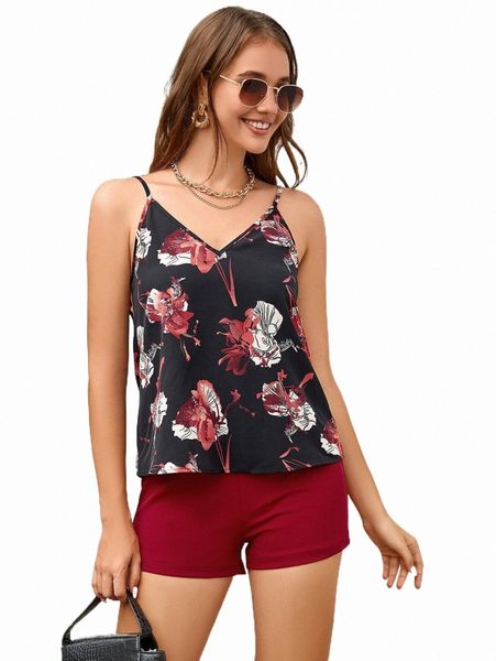 

women's tanks & camis floral print cami 2022 new 84nm#, White