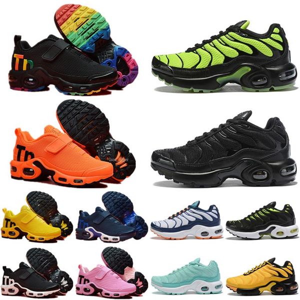 

kids tn plus sports shoes children boy girls trainers classic outdoor toddler kids sneakers223k, Black
