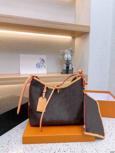 

vintage 2pcs set tote designer shoulder shopping bags women carrier evening bag shopping handbags purses lady casual totes coin purse