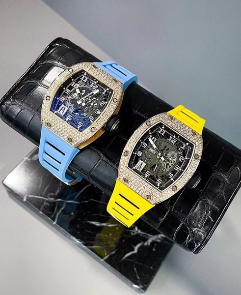 

luxury watches mens watch designer watches movement watches men moissanite watch iced out watch diamond watch montre automatic mechanical wa, Slivery;brown