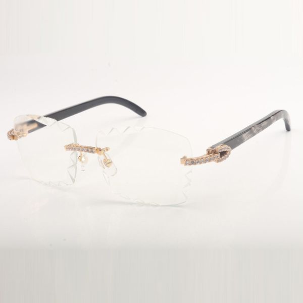 

medium diamond buffs glasses frames 3524029 with natural buffalo horn legs and 58 mm clear cut lens, Silver