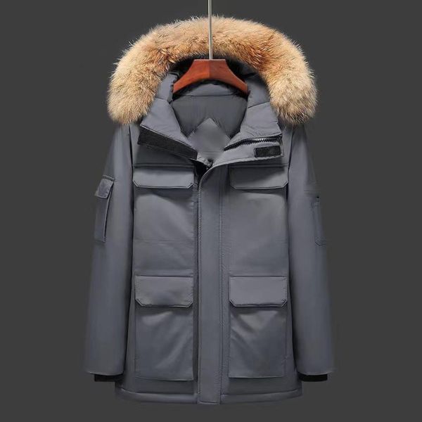 

winter goose down coat mens down jackets canada parka snow proof jacket, Black;brown
