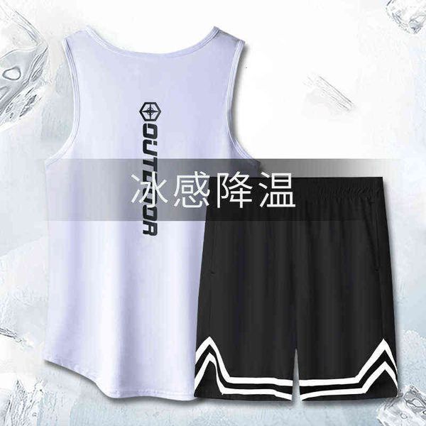 

fans &tees basketball suit men's ball sports quick drying vest shorts american gym competition training equipment team uniform, Black