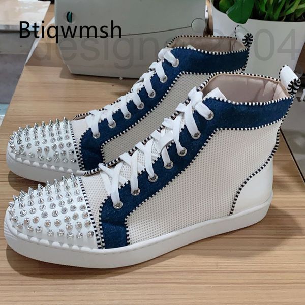 

dress shoes designer white studded sneakers men toe round lace up high flat shoes for man fashion moccasins 7mq2, Black