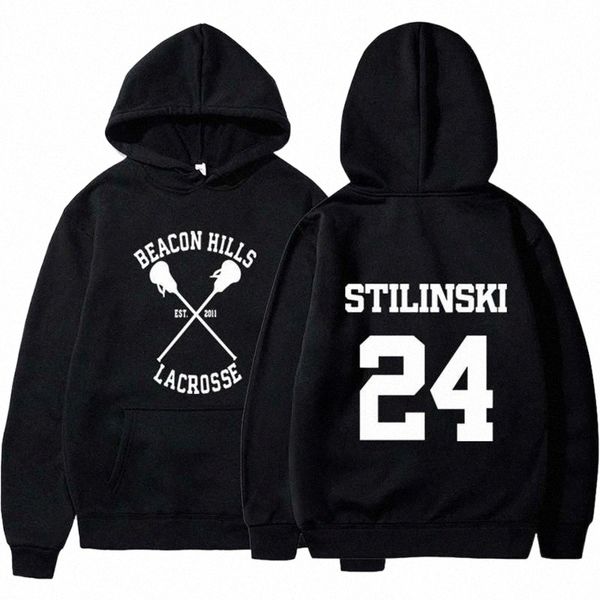 

men's hoodies & sweatshirts teen wolf stilinski 24 mccall 11 print men women fashion oversized hoodie tracksuits pullover clothes 24x2#, Black