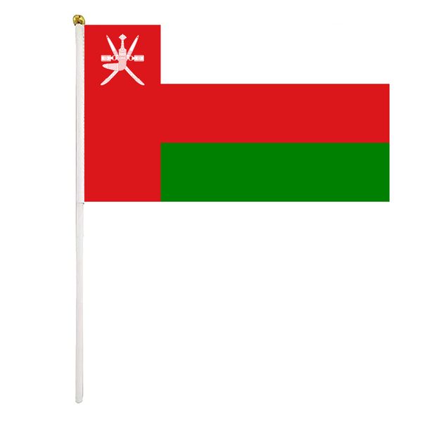 

oman handheld flag 14x21 cm polyester mini hand waving flags with plastic flagpoles for festival events celebration