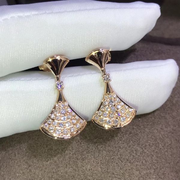 

aaajewelry new fashion earrings charm womens diameter skirt fan simple earring diamond for girl women drop earring wedding party gift with l, Golden