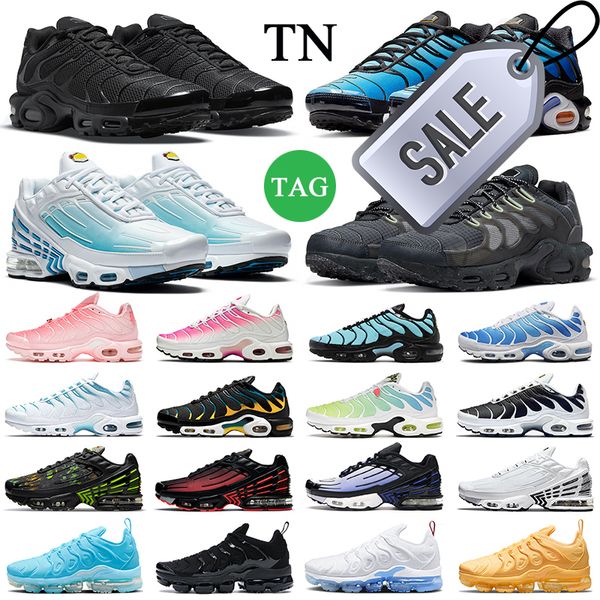 

brand sandals tn plus 3 men women running shoes triple black white hyper university blue smoke grey zebra bat pimento tns mens trainers chau