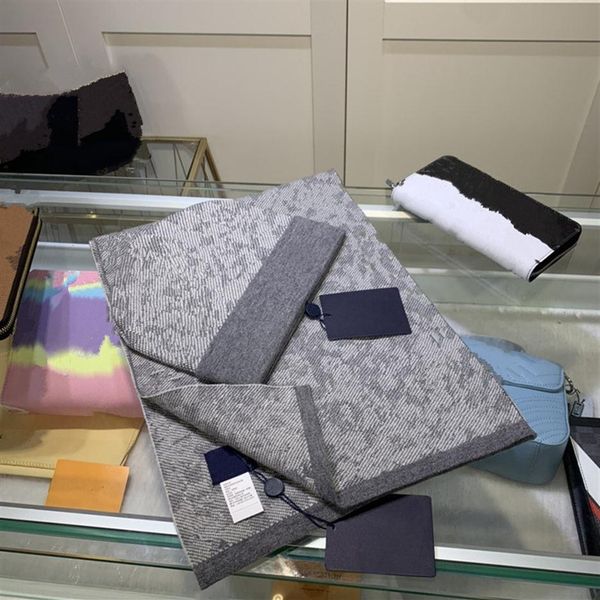 

2022 designer women mens knitted scarf and hat set winter warm hats and scarves301r, Blue;gray