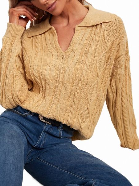 

women's sweaters drop shoulder cable knit sweater h8d9#, White;black