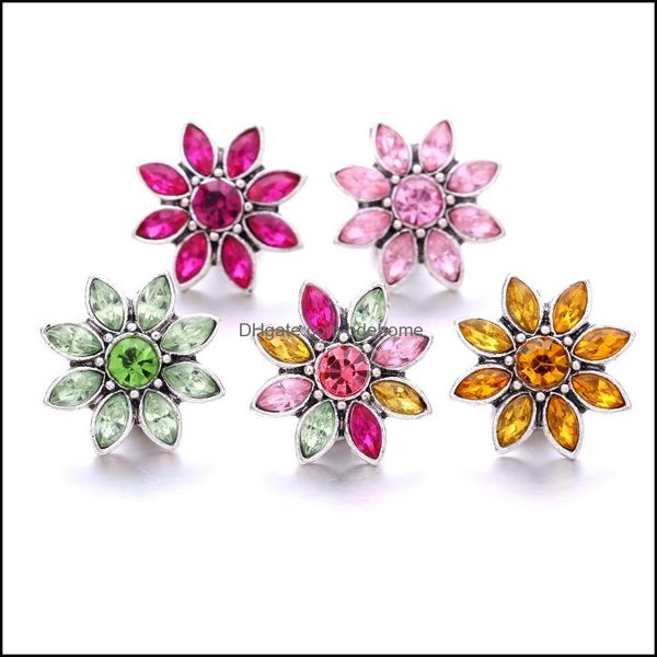 

clasps hooks wholesale flower rhinestone ginger snap button clasp jewelry findings women men oval zircon charms 18mm metal snaps butt dhoxy