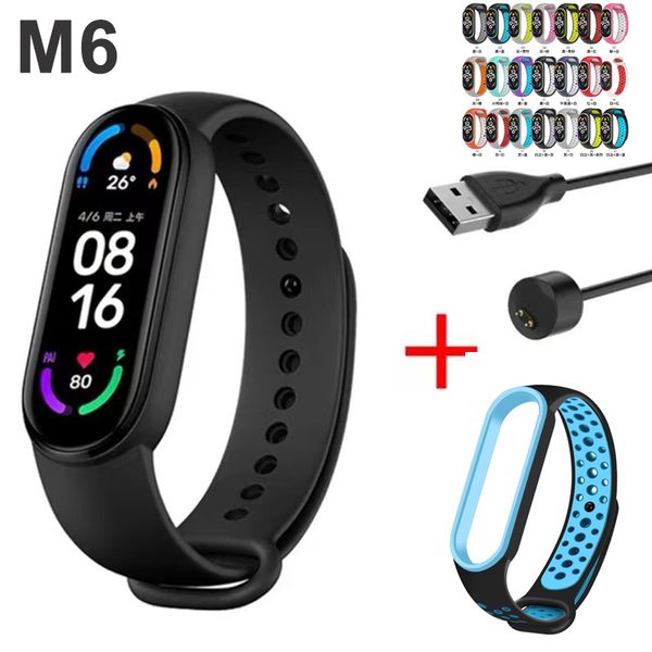 

children watches new m6 band smart watch men women smartwatch heart rate sports fitness tracking bracelet for apple xiaomi mi smartband watc, Blue