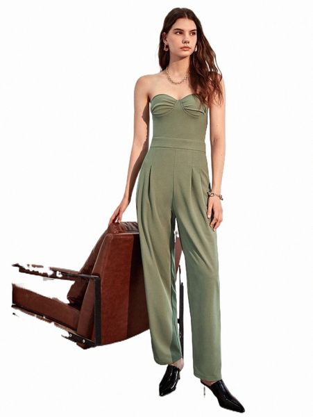 

women's jumpsuits & rompers fold pleated bustier tube jumpsuit g7tz#, Black;white