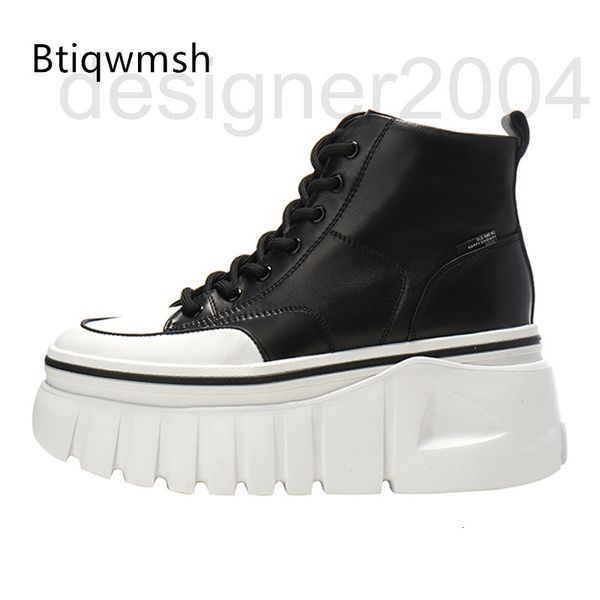 

dress shoes designer british style moccasins shoes woman toe round lace up black white real leather platform wedges lady fashion casual lft4