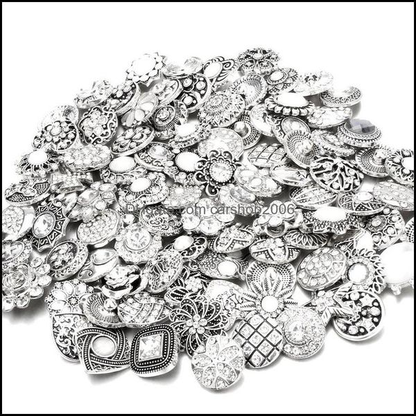 

other wholesale 18mm snap button jewelry components color rhinestone flower metal snaps buttons fit diy bracelet necklace noosa b102 dhqgs, Blue;slivery