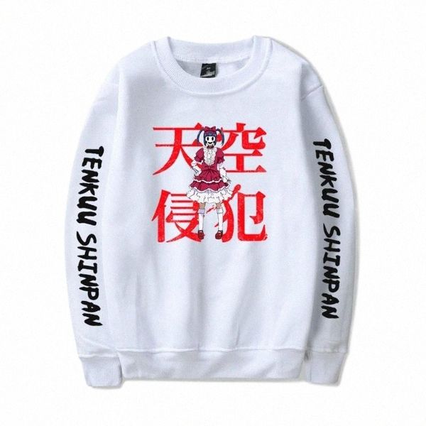 

men's hoodies & sweatshirts high-rise invasion o-neck hoodie japanese anime print full sleeve fashion clothes all-match sweatshirt 65yr, Black