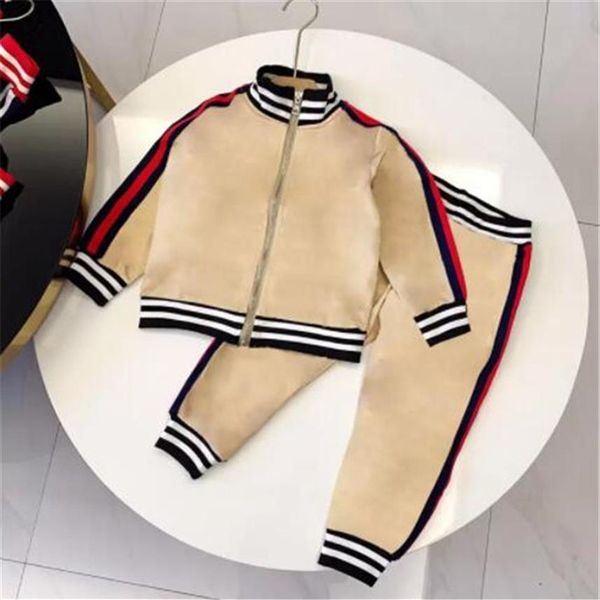 

kids designer clothing sets new luxury print tracksuits fashion letter jackets joggers casual sports style sweatshirt boys girls268u, White