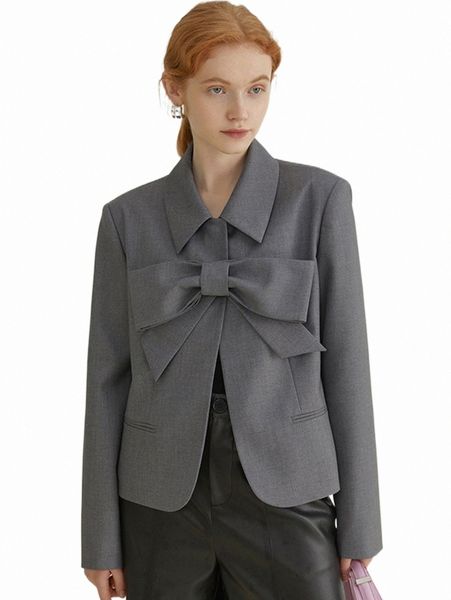 

women's two piece pants bow front single breasted blazer q1ce#, White