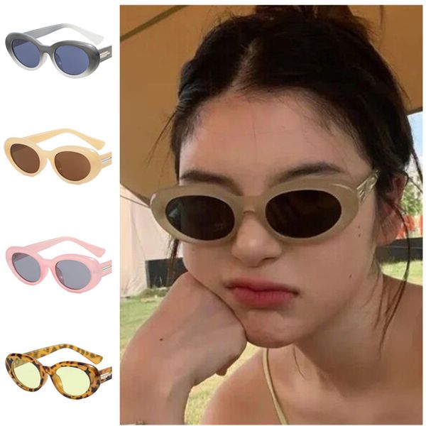 

fashion sunglasses women oval sun glasses jelly color adumbral anti-uv spectacles simplity eyeglasses retro ornamental, White;black