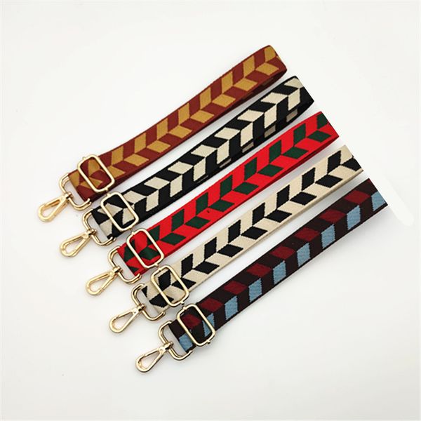

new bag strap nylon colored belt accessories women adjustable fashion shoulder hanger handbag straps decorative handle ornament, Black