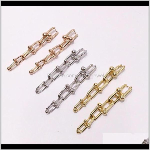 

stud titanium steel fashion t letter section six circle women u long paragraph earrings love jewelry gxo38 xms2x296g, Golden;silver