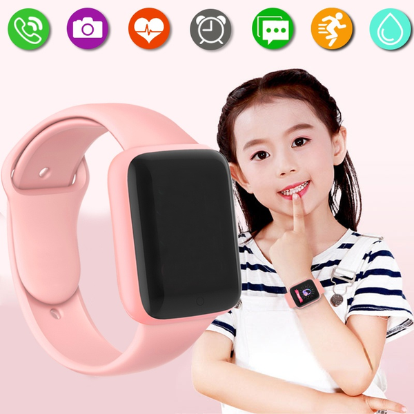 

children watches connected watch child children smart watch fitness tracker sport heart rate monitor blood smart bracelet y68 boy girl watch, Blue