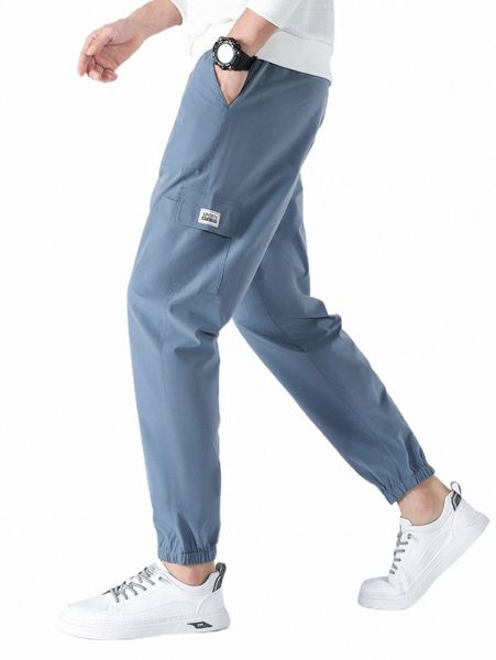 

men's pants men letter patched carrot pants 2022 new p2g8#, Black