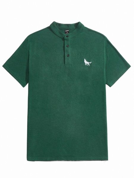 

men's polos men wolf embroidery polo shirt 2022 new 64bi#, White;black