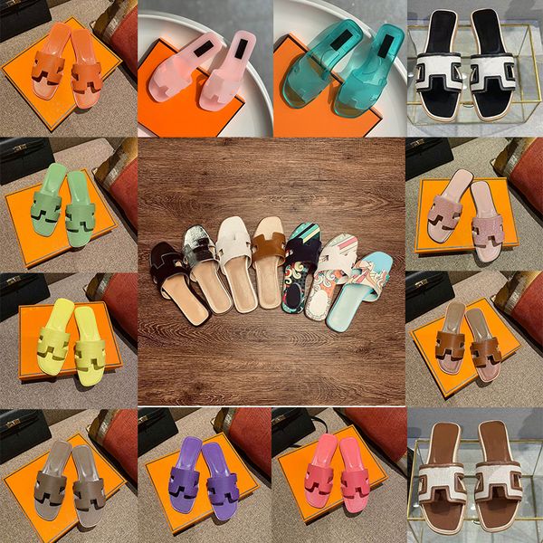 

slippers designer oran slipper womens 2022 new fashion chypre h sandal slides flt mule rubber brown black white pink sandlas ladies office o