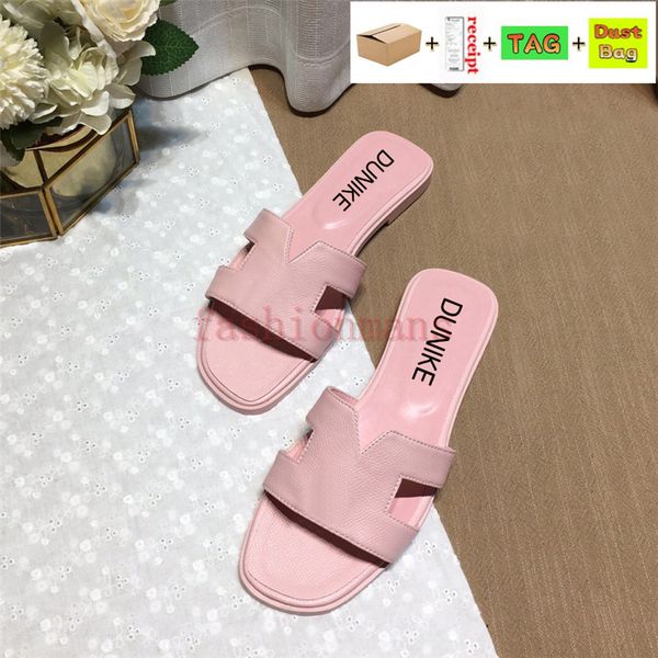

gai with box designer orans sandals luxury slippers slides flat women shoes genuine leather sandal summer flip flops sneaker beach slide par, Black