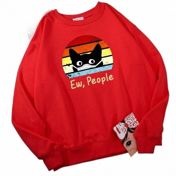 

men's hoodies & sweatshirts ew people black cat mask prints men fashion casual hoodie autumn big size hoody korean fur-liner tracksuit