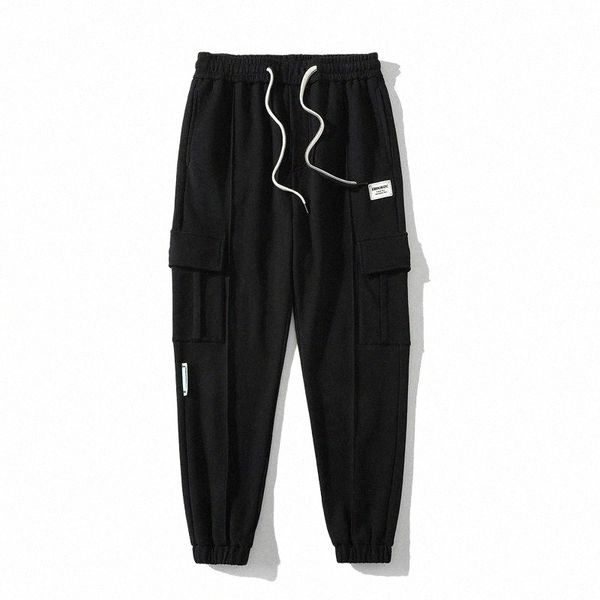 

men's pants 2021 mens streetwear harajuku sweatpants loose cotton hip hop joggers trousers v6hk#, Black