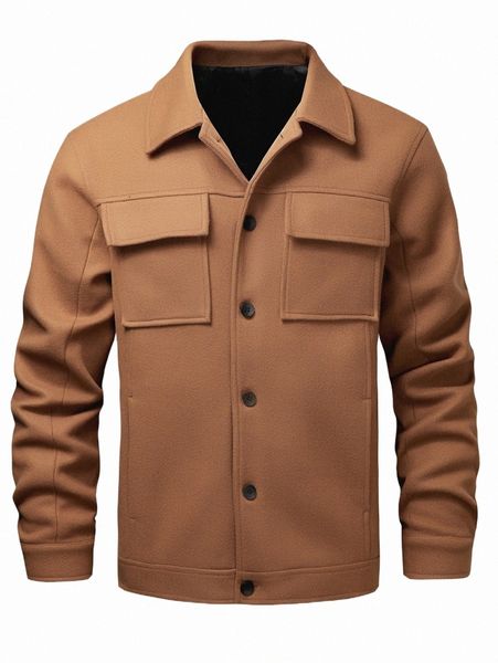 

men's down & parkas men flap pocket single breasted overcoat 98v5#, Black