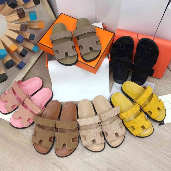 

designer sandals slippers chypre men women classic flat suede slides open toe rubber sandal platform slipper 1q98 3ejm, Black