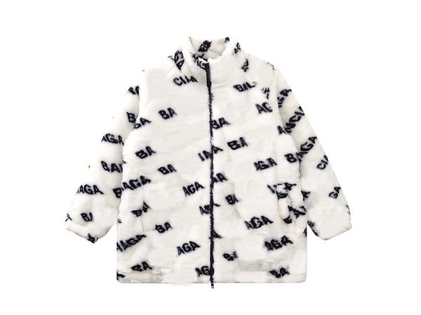 

parisian designer men's fur classic lamb thermal jacket women's back ba print thermal dress, Black