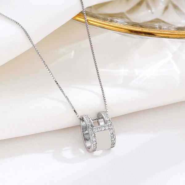 

sterling silver letter pendant necklace ladies clavicle chain designer jewelry