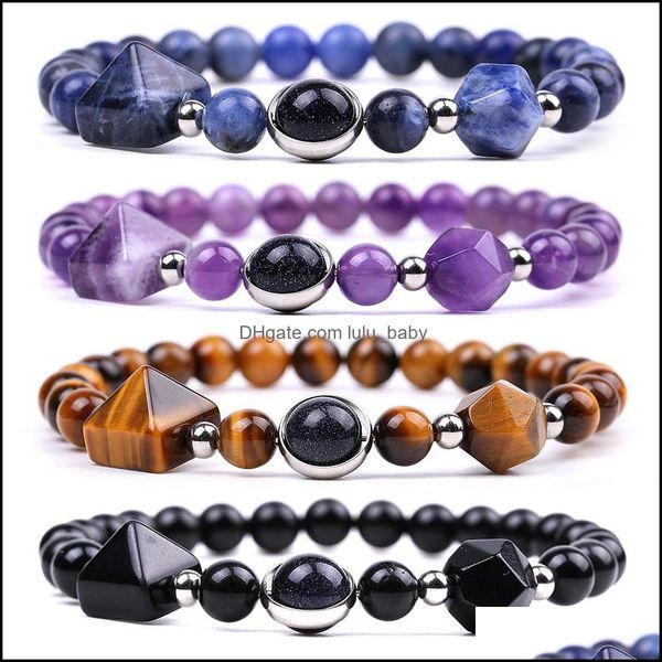 

beaded strands mens beaded bracelets matching orgone pyramid beads for women stone jewelry reiki positive energy gemstone metaphysic dh9nr, Black