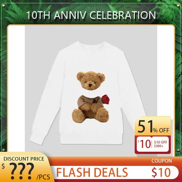 

uality mens sweatshirts bear print designer fashion hoodies m-xl, Black