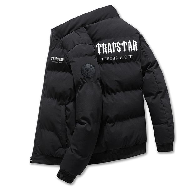 

mens down parkas padded trapstar printed jacket autumn and winter warm windproof large size st collar short 220826, Black