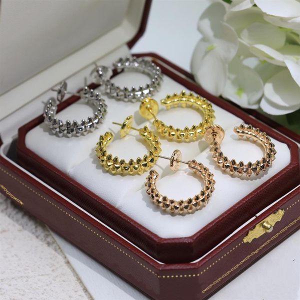 

classic clash de stud neutral rivet earrings sliver personality jewelry for ladies 74n, Golden;silver