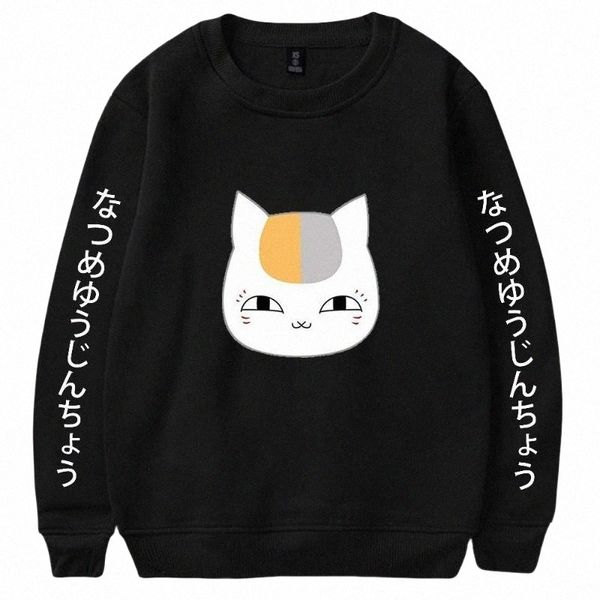 

men's hoodies & sweatshirts natsume's book of friends sweatshirt o-neck tracksuit women men outwear harajuku streetwear 90s fashio, Black