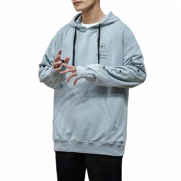 

men's hoodies & sweatshirts 2021 printed hoodie autumn spring fashion black white sweatshirt hip hop long sleeve pullover drop h3ti#