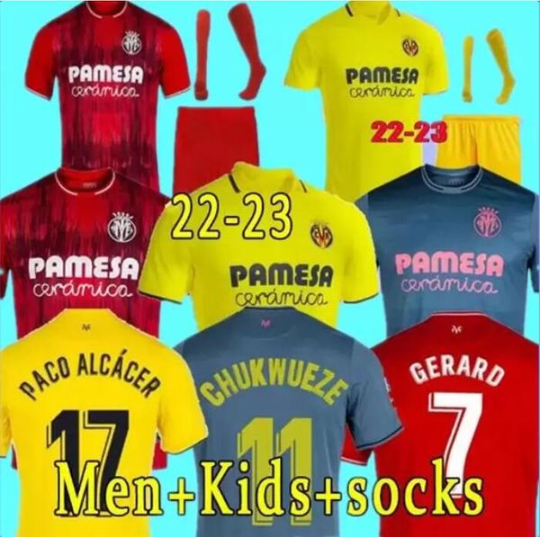 

2022 2023 villarreal cf soccer jersey pau gerard paco alcacer chukwueze camiseta dia a.pedraza yeremi foyth parejo jerseys men kids kits foo, Black;yellow