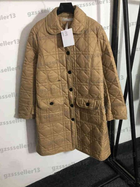 

down jackets woman puffer coat luxury designer clothing cd little bee embroidered rhombus mid-length cotton winter coats 0912, Black